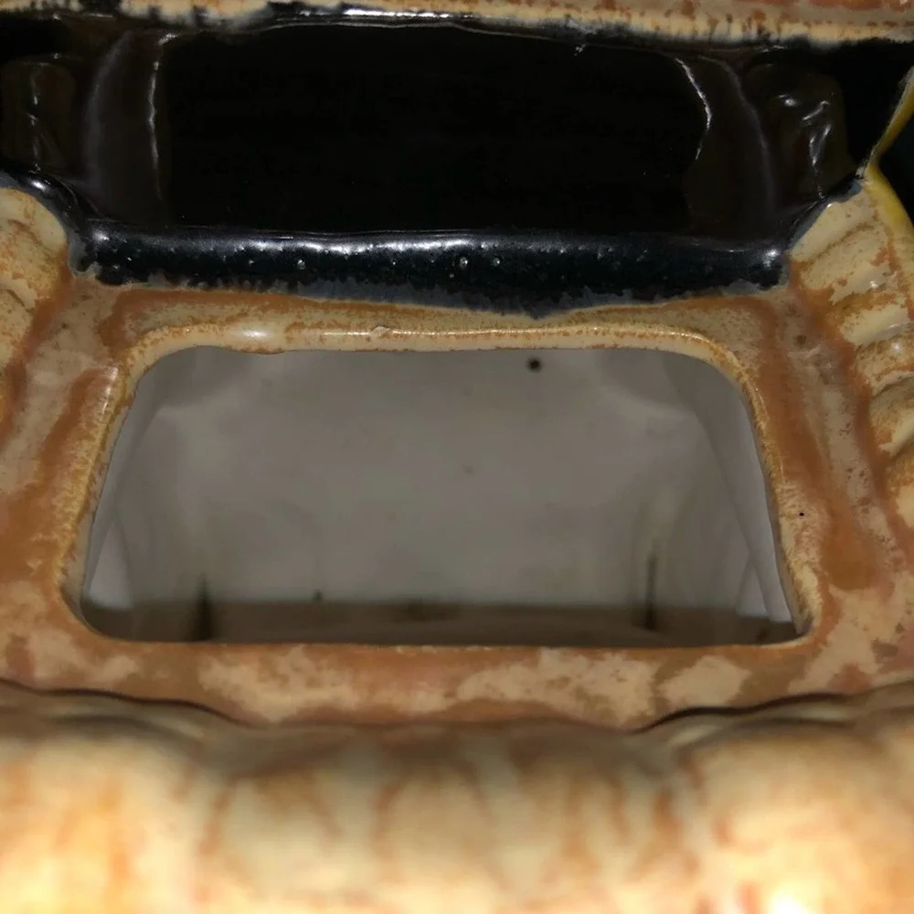 Vintage Ceramic Car Planter Antique Auto Red Yellow Retro Kitsch Succulent Pot